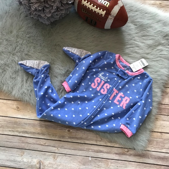 Carter's Best Sister Blue Pink Sleeper NEW NWT 18m - Picture 2 of 5